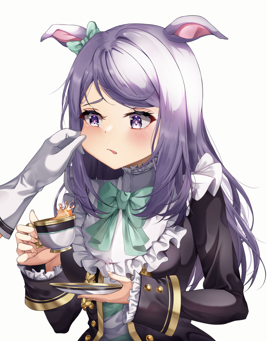 1girl, :o, absurdres, animal_ears, bangs, blush, bow, bowtie