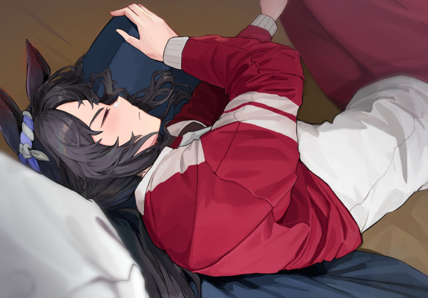 1boy, 1girl, animal_ears, bandaid, bandaid_on_face, bandaid_on_nose, black_hair, blush