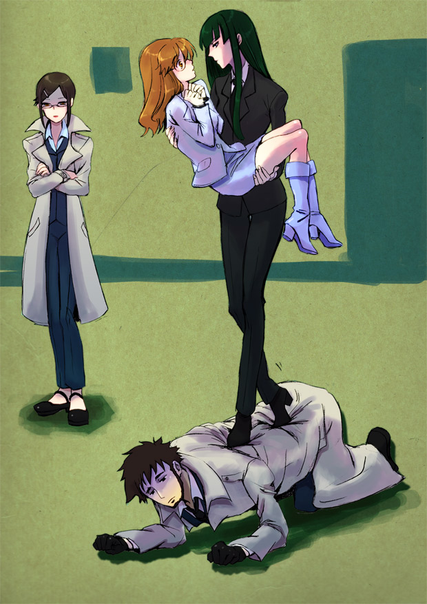 bad_id, beard, boots, brown_hair, carrying, coat, couple, crossed_arms