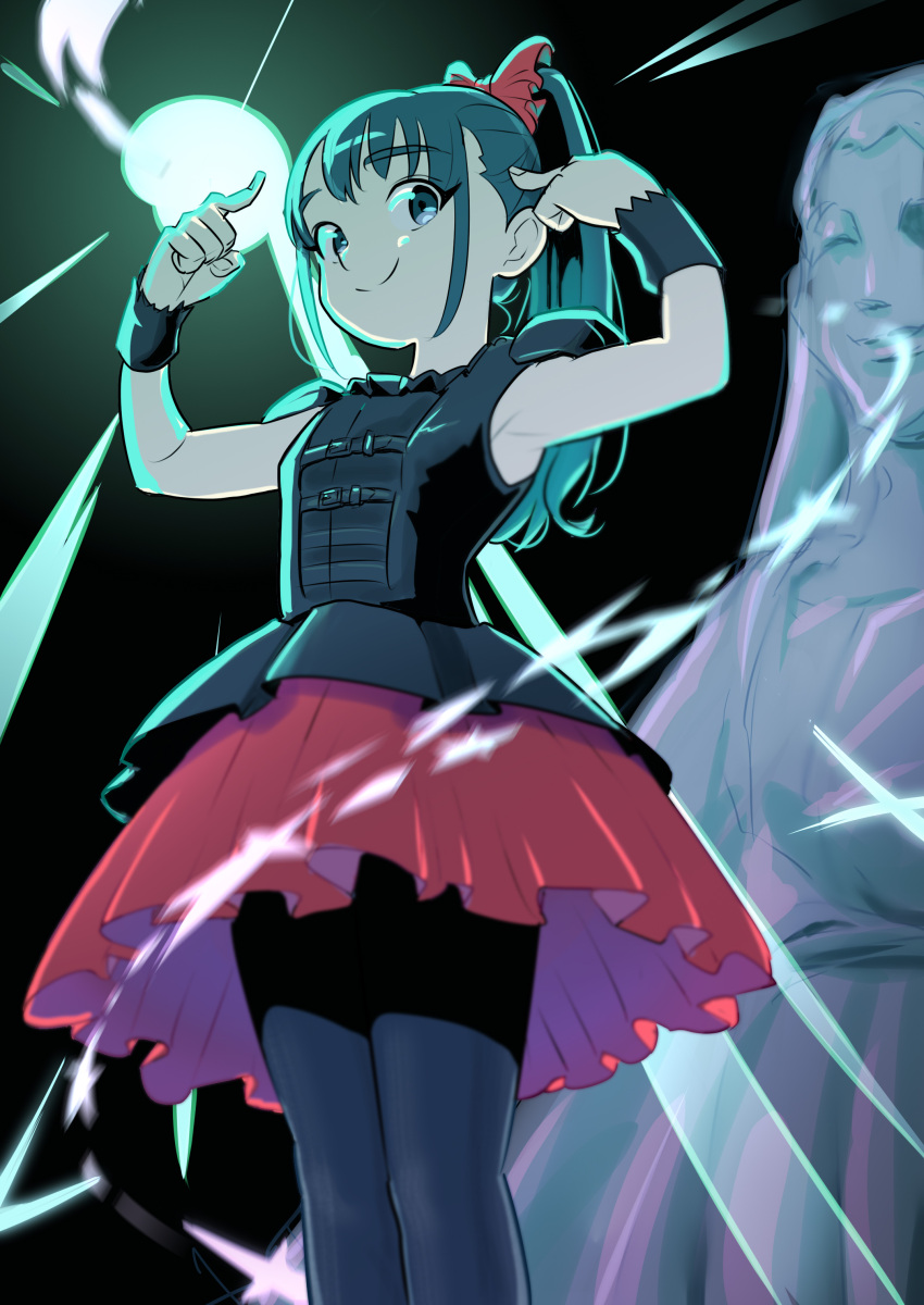 1girl, absurdres, babymetal, bangs, black_dress, black_eyes, black_hair, commentary