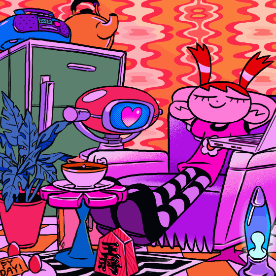 1girl, animal_crossing, animated, animated_gif, apple, black_footwear, boombox, cake