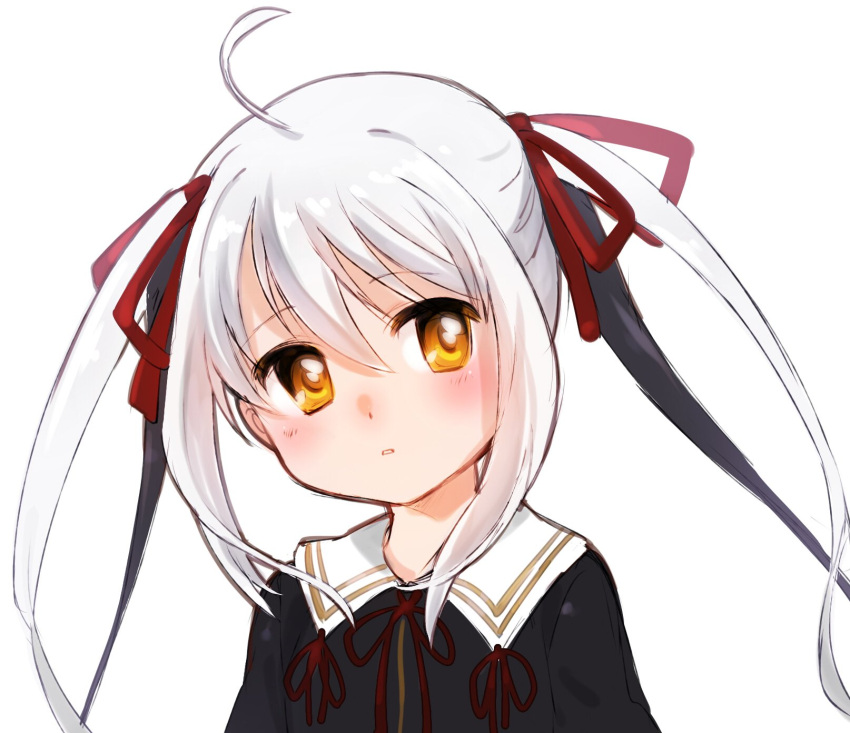 1girl, ahoge, black_dress, black_hair, blush, dress, gokotai_yoshimitsu, highres