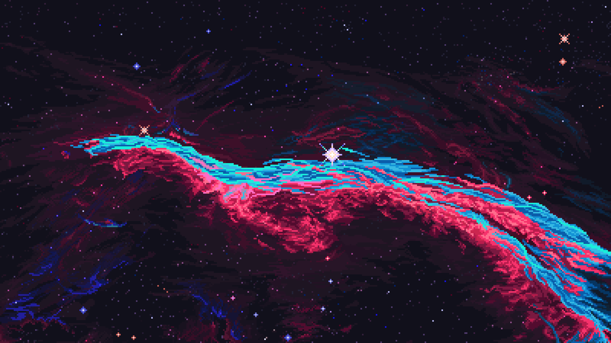 commentary, english_commentary, highres, kldpxl, nebula, no_humans, original, pixel_art