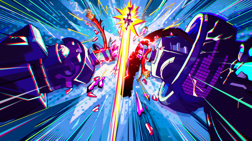 absurdres, cable, chai_(hi-fi_rush), electricity, game_cg, hi-fi_rush, highres, holding