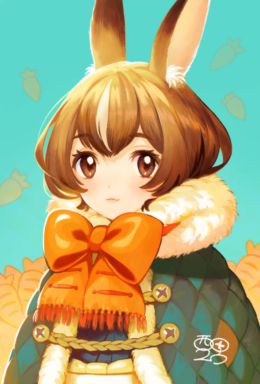 1girl, :3, animal_ear_fluff, animal_ears, bangs, blush, bow, brown_eyes