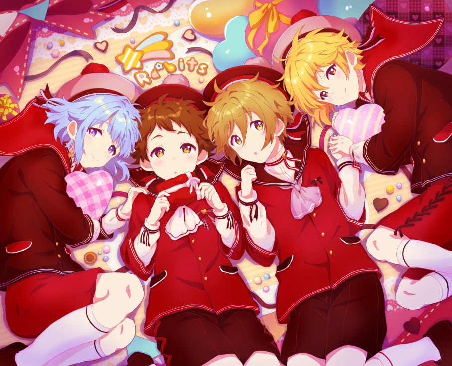 4boys, bishounen, blonde_hair, blue_hair, brown_eyes, brown_hair, ensemble_stars!, group_name