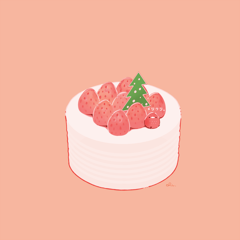 bird, cake, cake_decoration, chai_(drawingchisanne), christmas_cake, commentary_request, food, food_focus