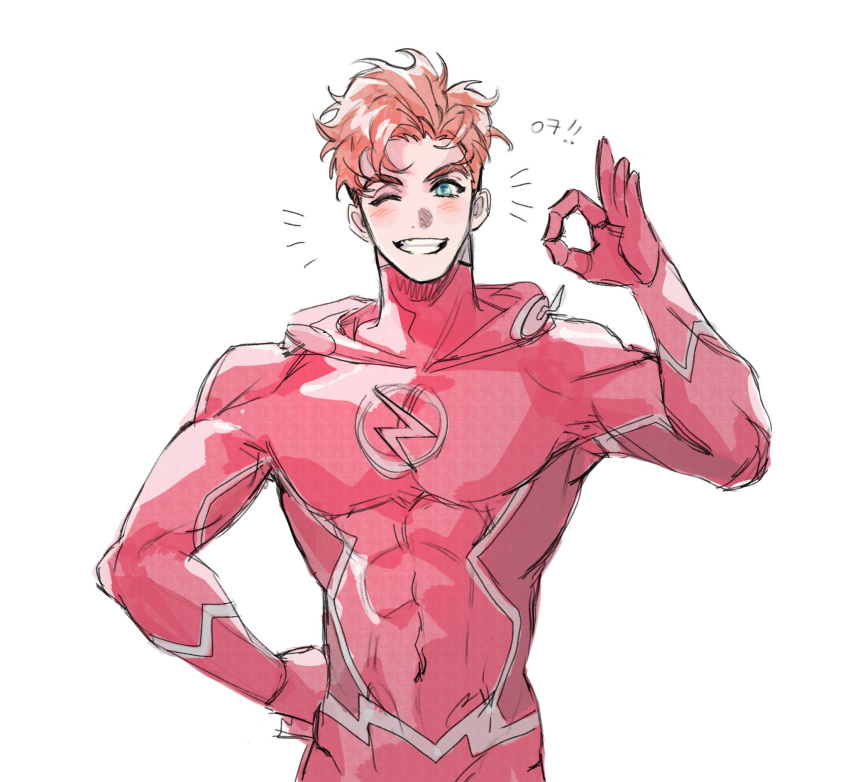 1boy, animification, blue_eyes, bodysuit, commentary, dc_comics, english_commentary, gloves