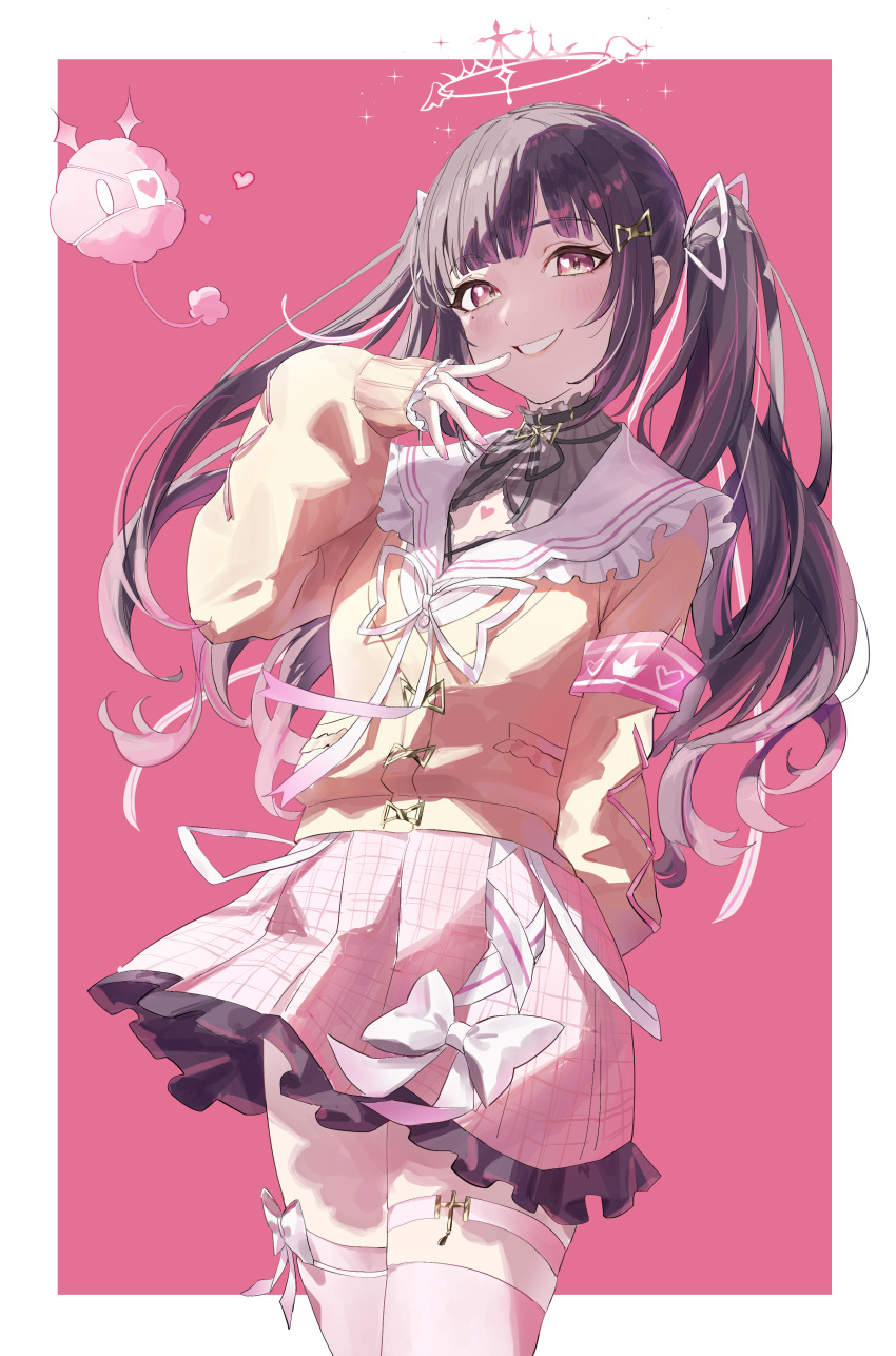 1girl, absurdres, arm_behind_back, bangs, birthmark, black_choker, black_hair, blunt_bangs
