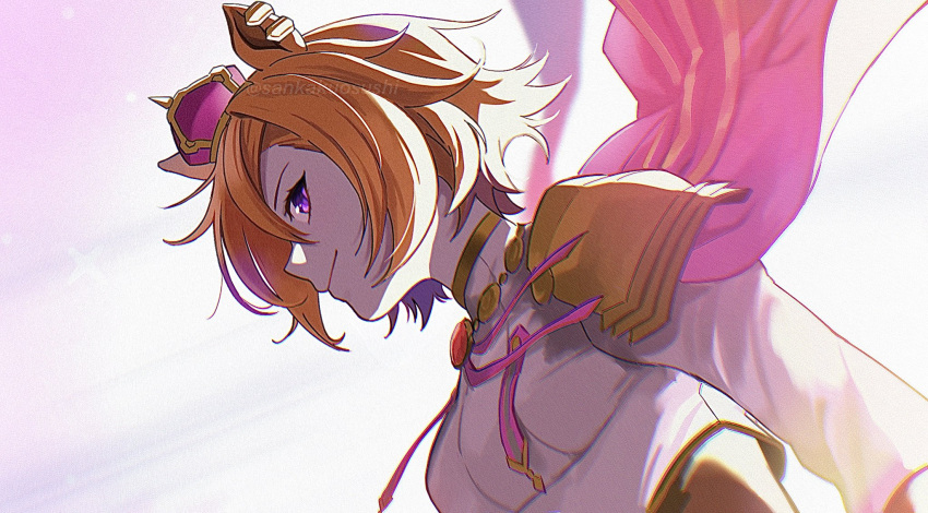 1girl, animal_ears, armor, breasts, cape, closed_mouth, crown, ear_piercing