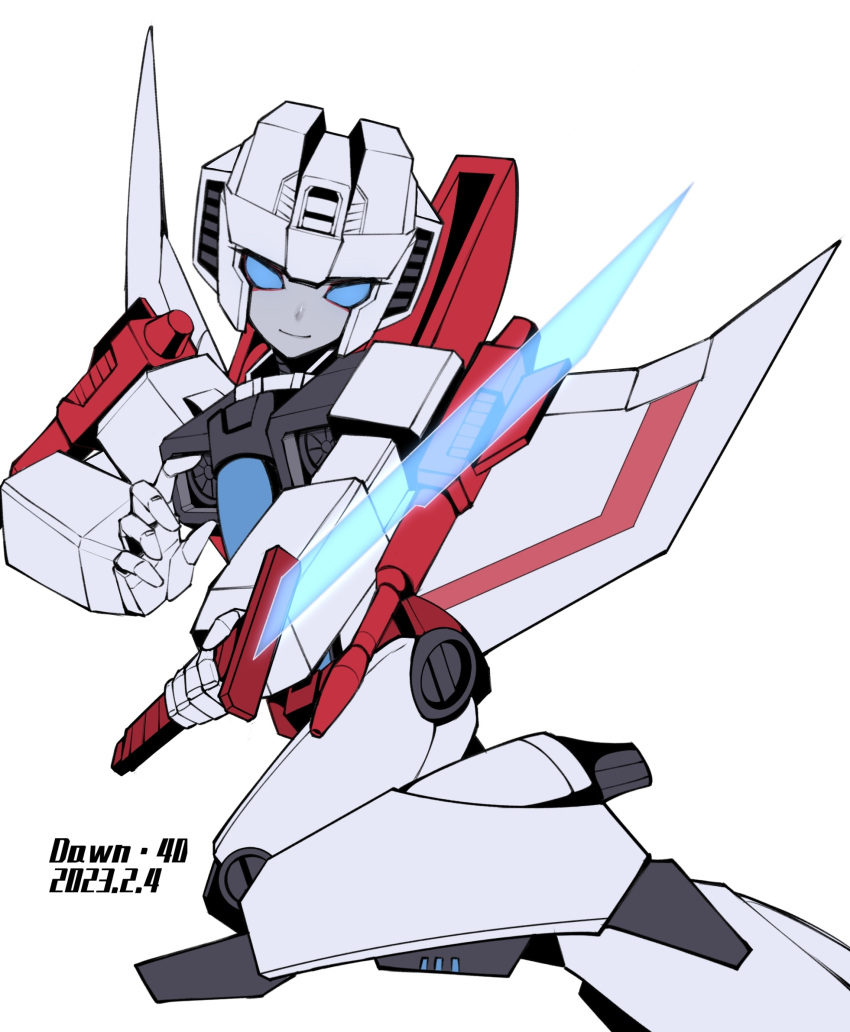 artist_name, azuredawn40, blue_eyes, dated, decepticon, energy_sword, highres, holding