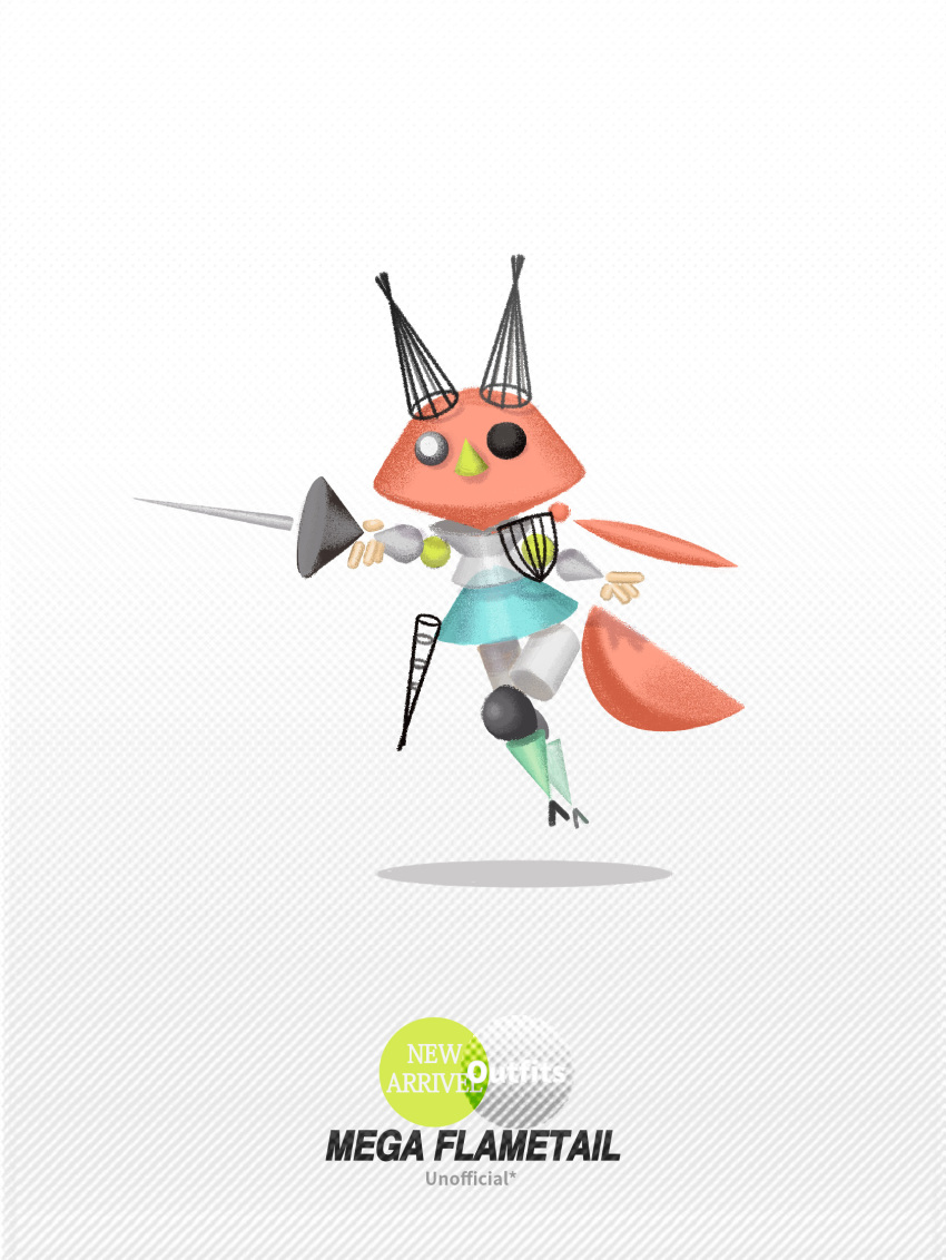 arknights, character_name, cone, flametail_(arknights), geometric_solid, gradient_background, heterochromia, highres