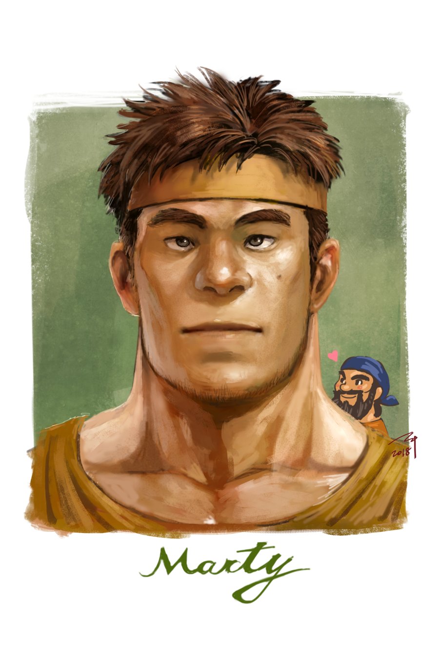 2boys, bandana, blush, brown_hair, character_name, close-up, dagdar_(fire_emblem), dated