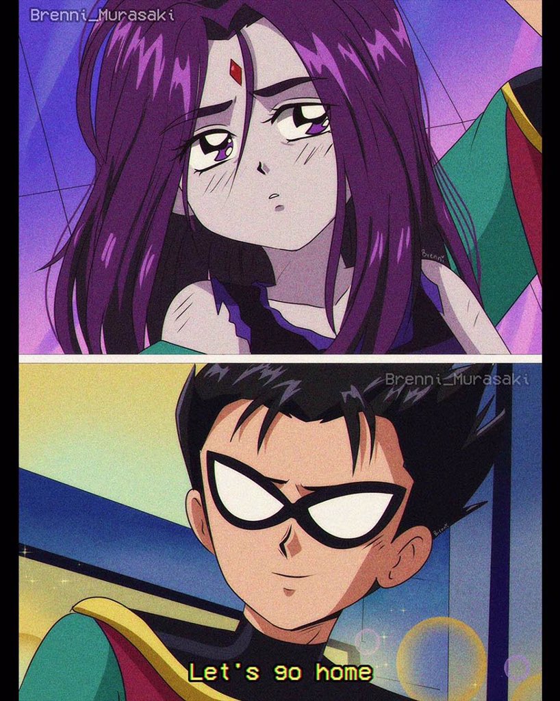 1990s_(style), 1boy, 1girl, animification, bare_shoulders, black_hair, brenni_murasaki, carrying