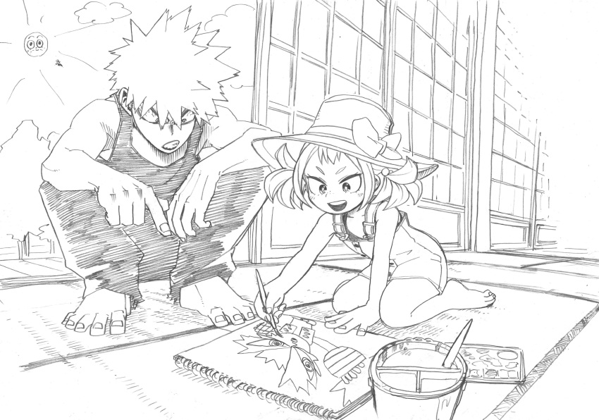 1girl, absurdres, bakugou_katsuki, bangs, boku_no_hero_academia, child, clenched_teeth, drawing