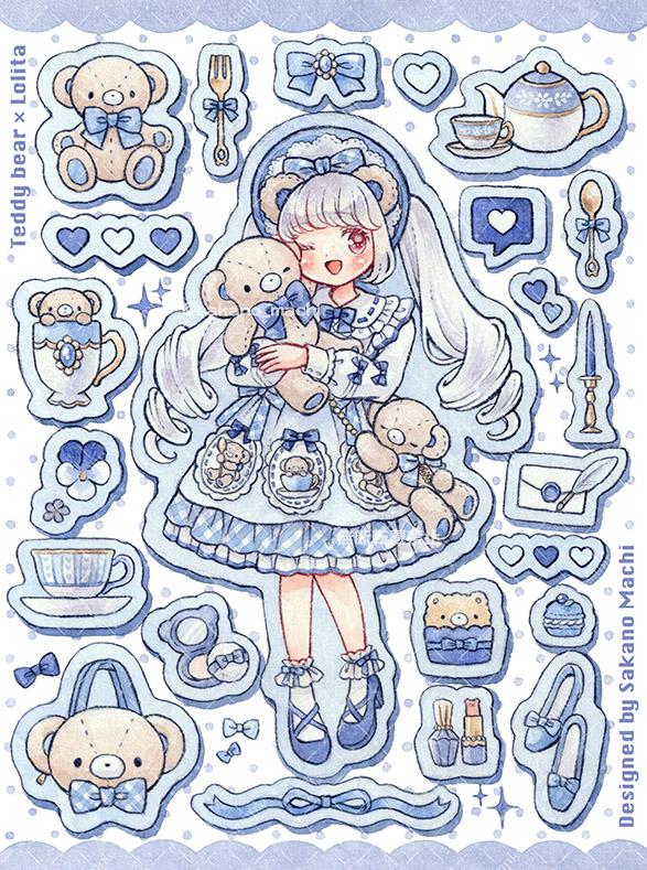 1girl, ;d, animal_bag, animal_ears, animal_print, artist_name, bag, bangs