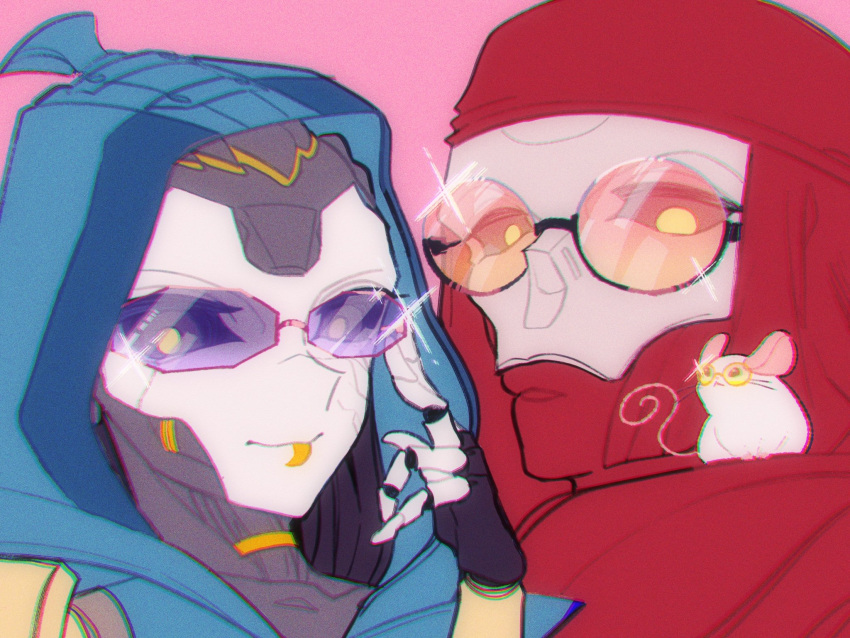 1boy, 1girl, abyuramu_yukidaruma, android, animification, apex_legends, ash_(titanfall_2), bandana