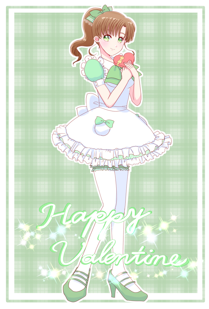 1girl, absurdres, alternate_costume, apron, bishoujo_senshi_sailor_moon, bow, box, box_of_chocolates
