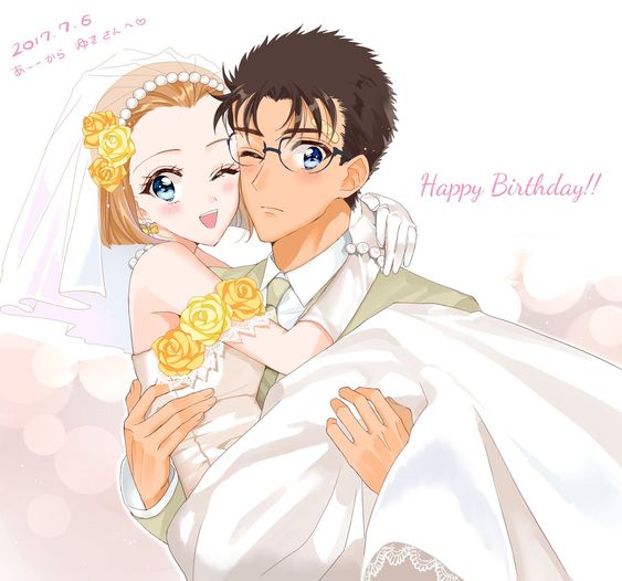 1boy, 1girl, blue_eyes, boyfriend_and_girlfriend, brown_hair, detective_conan, female, kyougoku_makoto