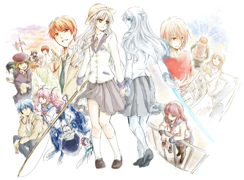 blazer, dual_persona, everyone, hinata_(angel_beats!), naoi_ayato, ooyama, ooyama_(angel_beats!), otonashi_(angel_beats!)