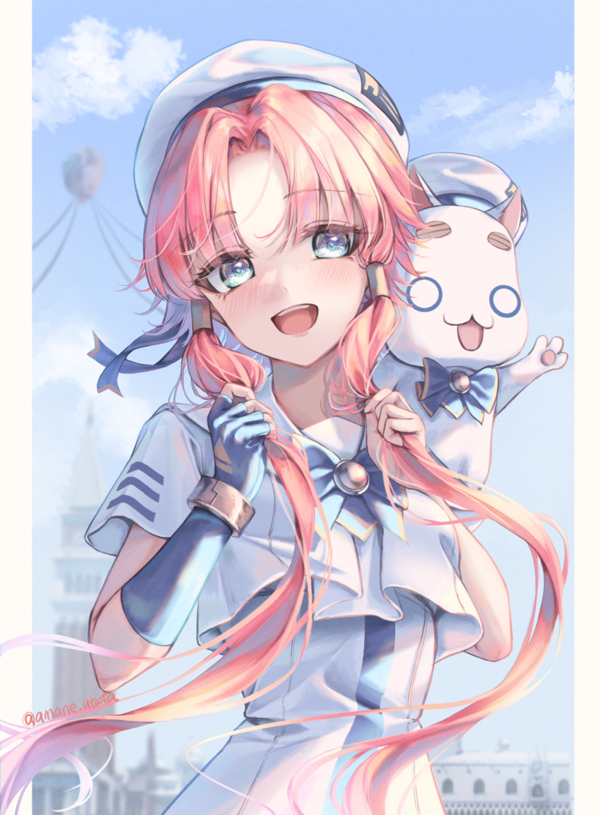 1girl, amane_utata, aqua_eyes, aria, aria_company_uniform, aria_pokoteng, bangs, blue_bow