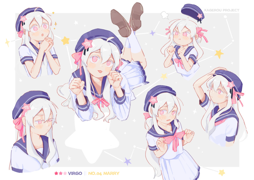1girl, :p, :t, absurdres, adjusting_clothes, alternate_costume, bangs, blue_sailor_collar