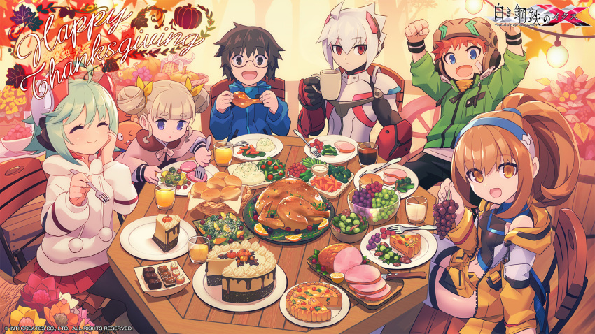 2boys, 5girls, aucura_(gunvolt), azure_striker_gunvolt, beach, bikini, food, gunvolt_chronicles_luminous_avenger_ix