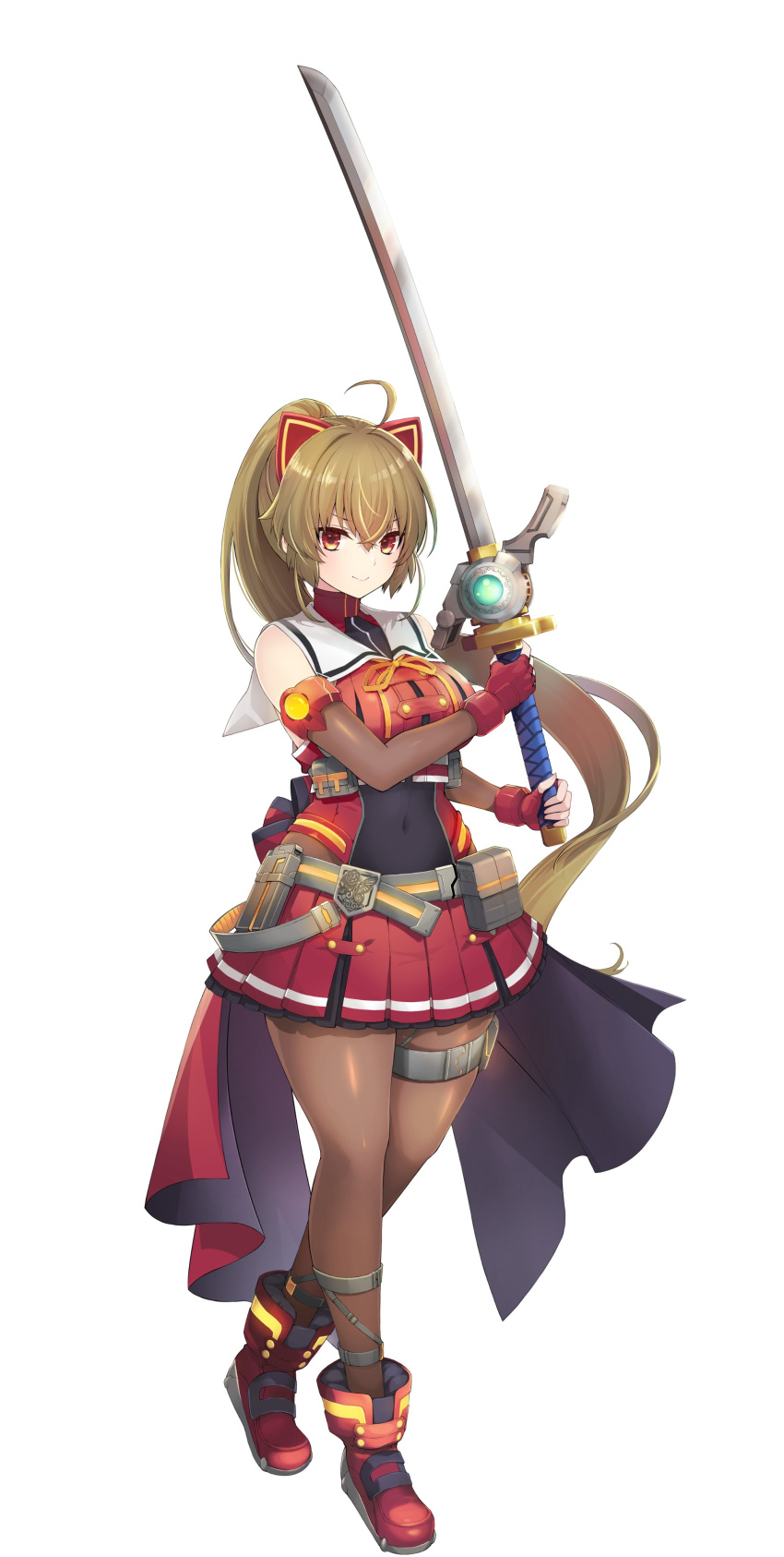 >:), 1girl, absurdres, ahoge, animal_ears, ankle_boots, ankle_strap, assault_lily
