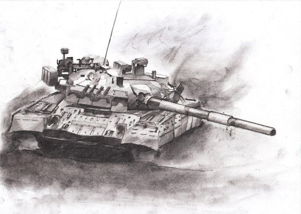 dust, graphite_(medium), greyscale, ground_vehicle, headlight, makarov771, military, military_vehicle, monochrome, motor_vehicle, no_humans, original, radio_antenna, russian_commentary, sketch, t-80, tank, traditional_media, turret, ukraine, vehicle_focus
