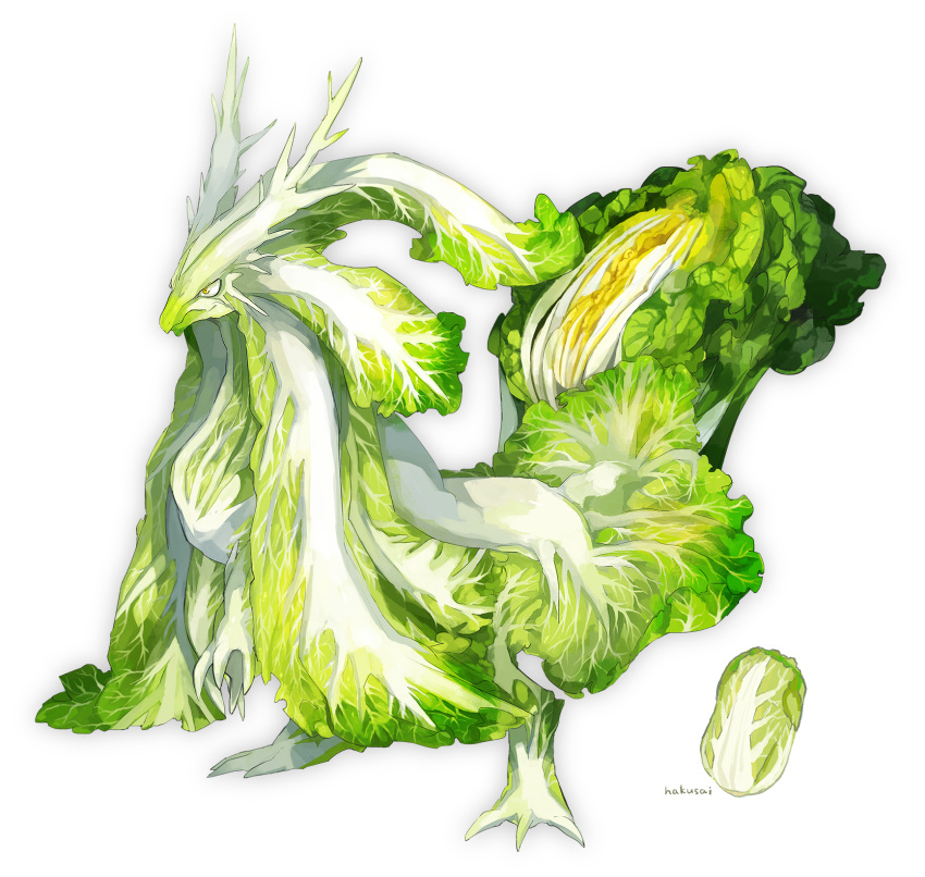 animal, animal_focus, closed_mouth, dragon, food_focus, full_body, green_theme, highres