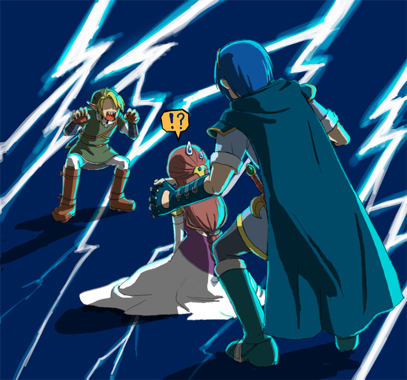 belt, blonde_hair, blue_hair, brown_hair, cape, earrings, fire_emblem, fire_emblem:_mystery_of_the_emblem