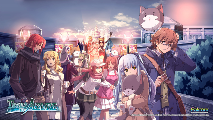 5boys, 6+girls, ^_^, ^o^, absurdres, alternate_costume, amusement_park, animal_ears