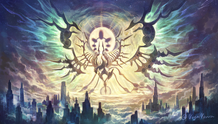 artist_name, clouds, creature, highres, keselum_(neganeura), no_humans, original, scenery