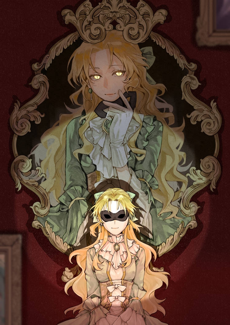 1325480966, 1girl, audrey_hall, blonde_hair, brown_corset, chinese_commentary, commentary_request, corset