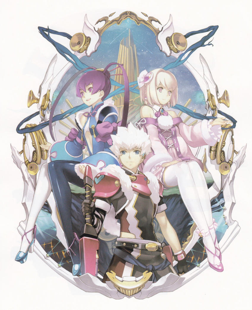 aoto_(ar_tonelico), ar_tonelico, ar_tonelico_iii, blonde_hair, blue_eyes, braid, fingerless_gloves, finnel