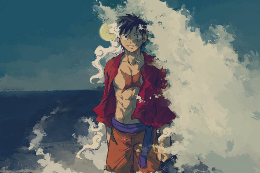 1boy, black_eyes, black_hair, cross_scar, demorzel, gear_fifth, highres, male_focus