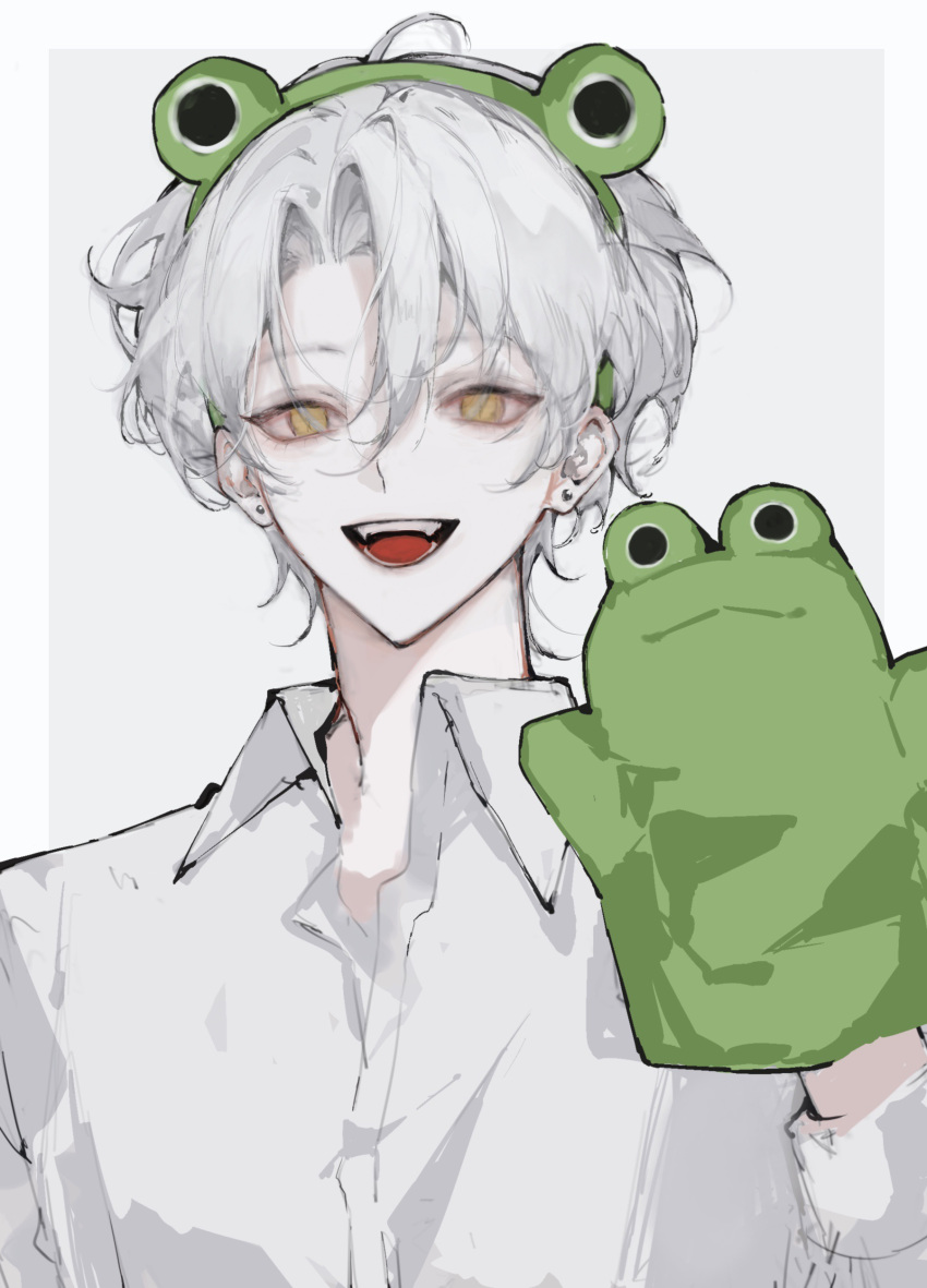 absurdres, breasts, hair_ornament, highres, looking_at_viewer, open_mouth, piaoey, shirt