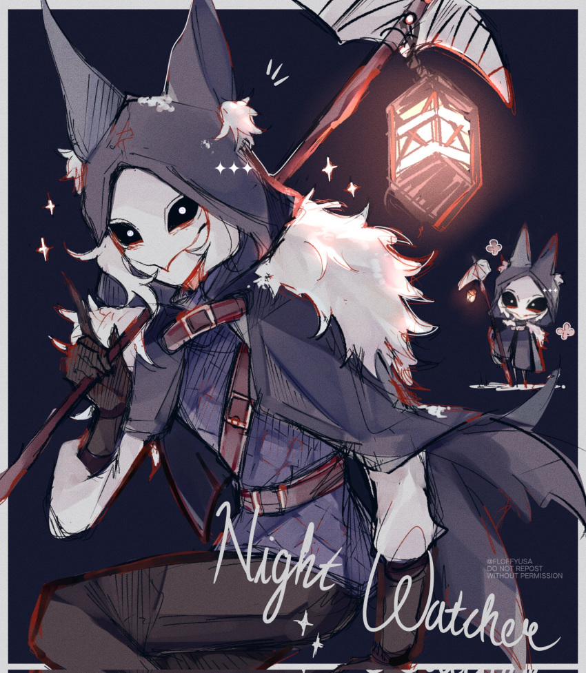 1boy, animal_ear_fluff, animal_ears, belt, black_background, black_sclera, bright_pupils, brown_gloves