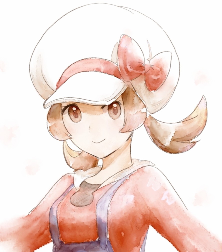 1girl, asuka_rkgk, bow, brown_eyes, brown_hair, cabbie_hat, closed_mouth, hat