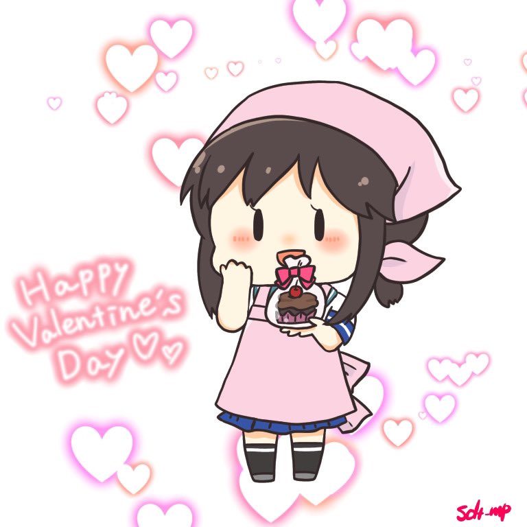 1girl, apron, bag, bandana, black_hair, blue_sailor_collar, breasts, chibi