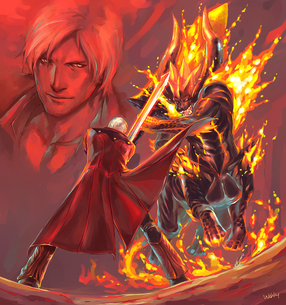 2boys, berial, berial_(devil_may_cry), dante, dante_(devil_may_cry), demon, demon_boy, devil_may_cry