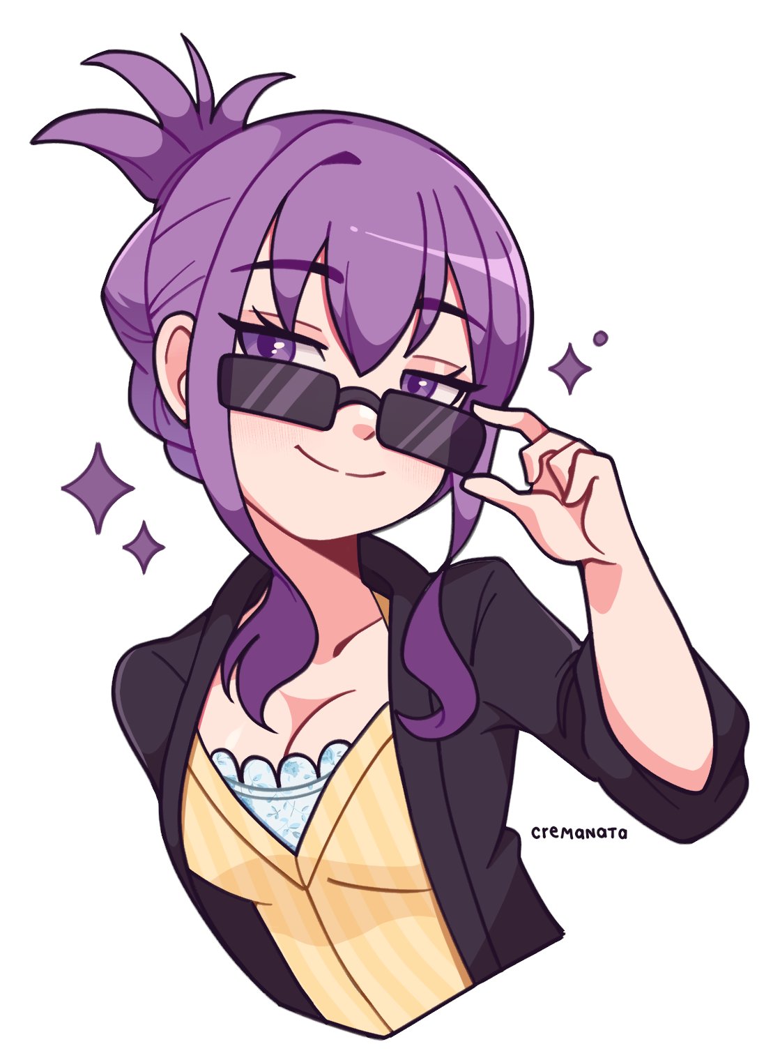 1girl, bangs, black_jacket, cremanata, gj-bu, hairstyle_request, highres, jacket