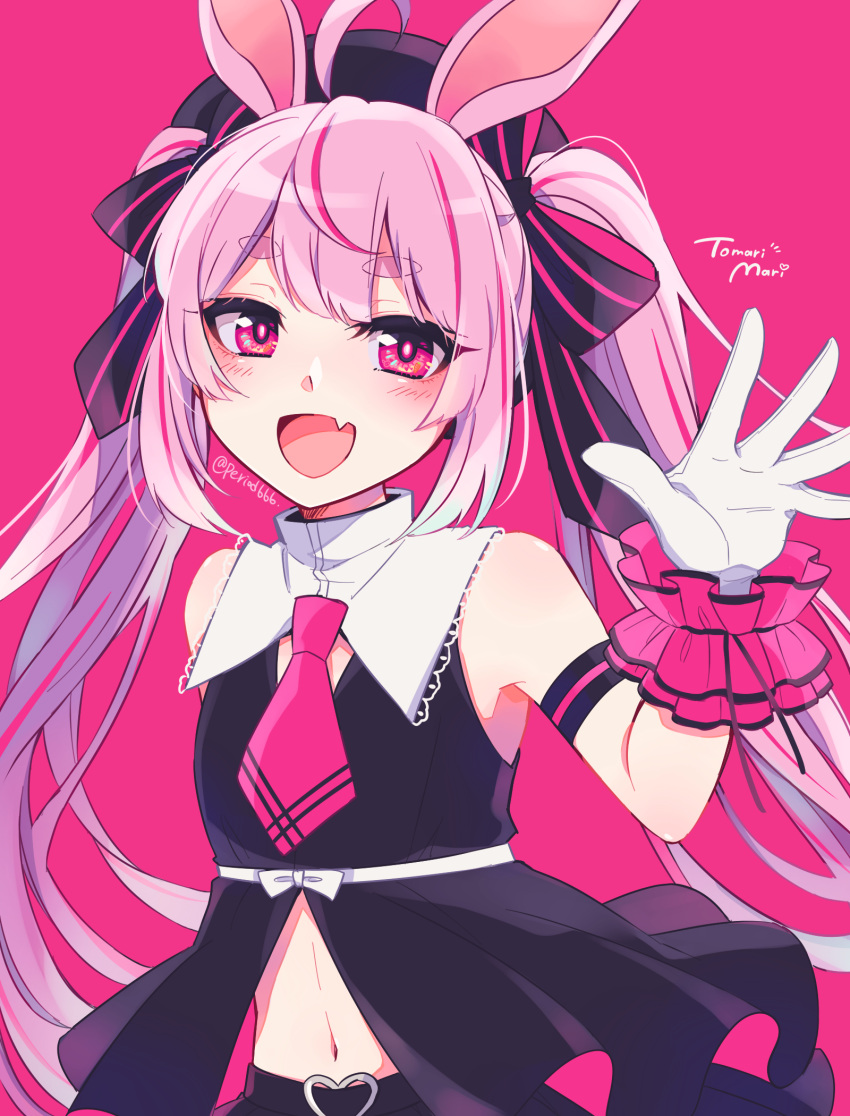 1girl, akasuzu3641, animal_ears, armband, bare_shoulders, black_headwear, blush, bow