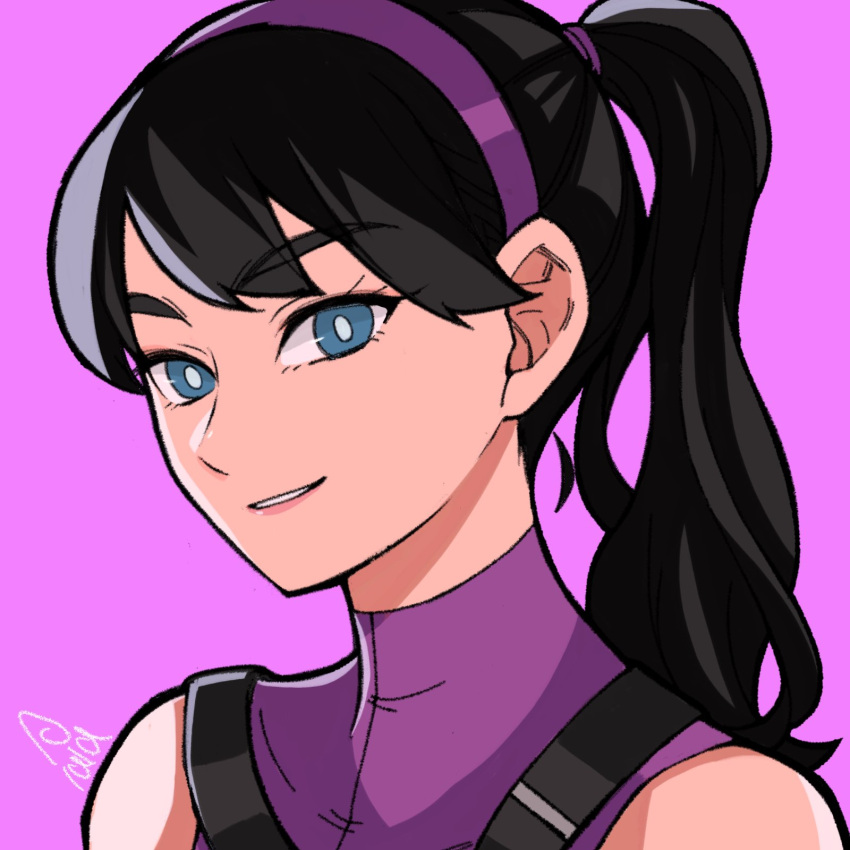 1girl, artist_name, bangs, bare_shoulders, black_hair, collarbone, commentary, green_eyes