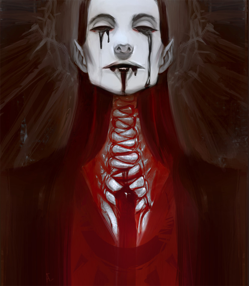 1boy, anastasiyacemetery, black_blood, black_hair, black_tears, blood, commentary, darkness