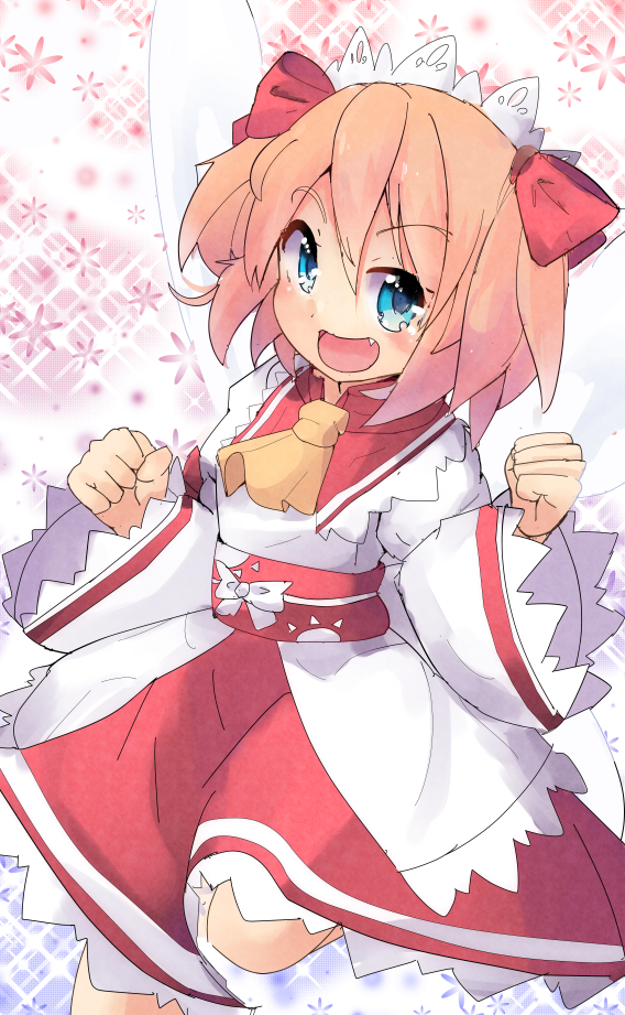 1girl, blue_eyes, blush, dress, fairy, fairy_wings, fang, long_sleeves