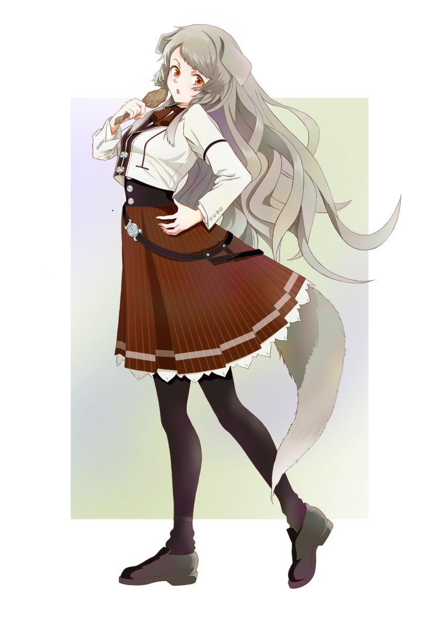 1girl, :o, absurdres, animal_ear_fluff, animal_ears, baldric, bangs, black_corset