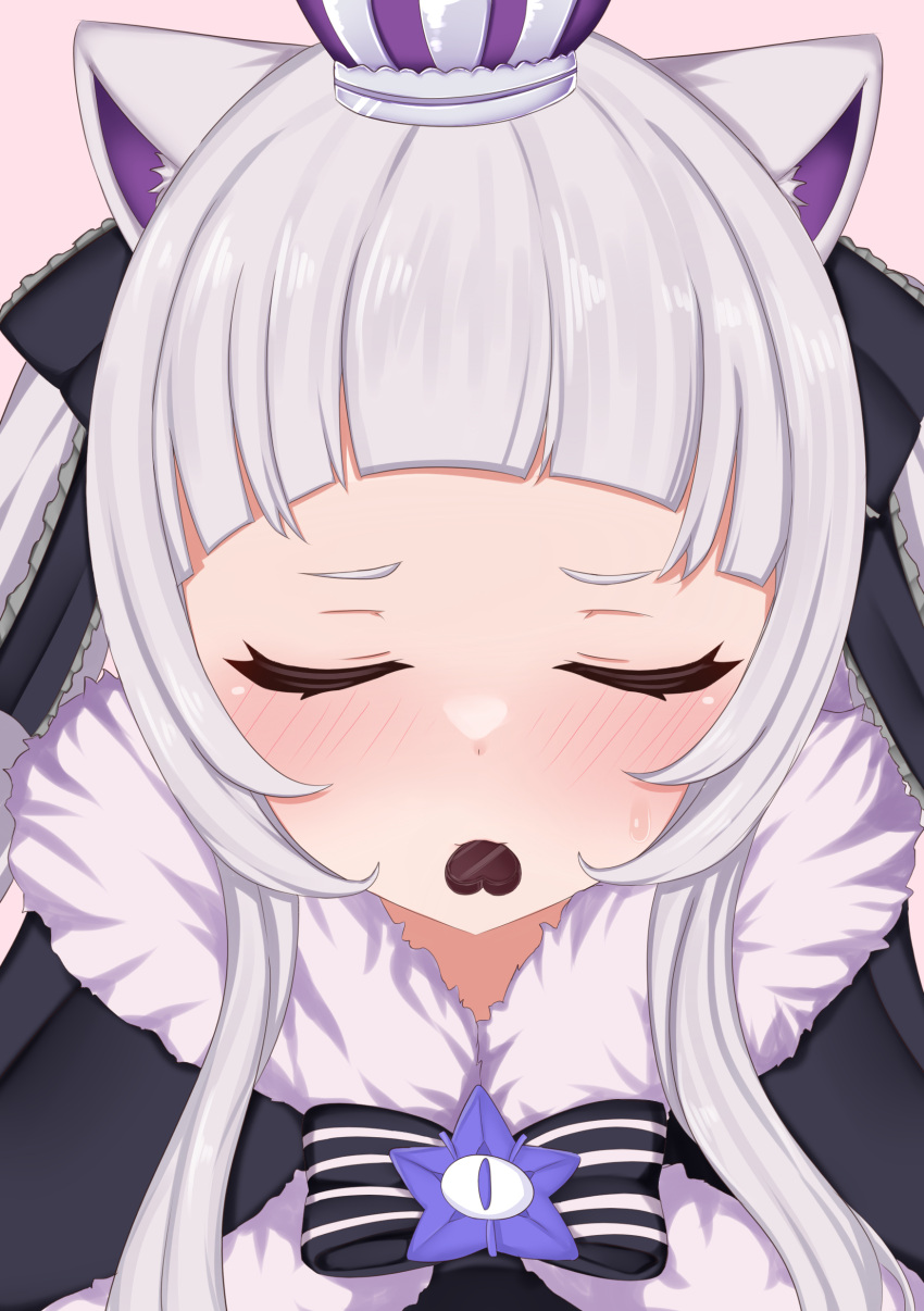 1girl, absurdres, akaki_tsubasa, animal_ear_fluff, animal_ears, black_bow, black_cloak, blush