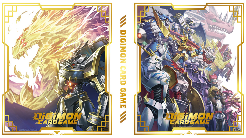 alphamon, armor, arrow_(projectile), belt, blonde_hair, cape, copyright_name, craniummon