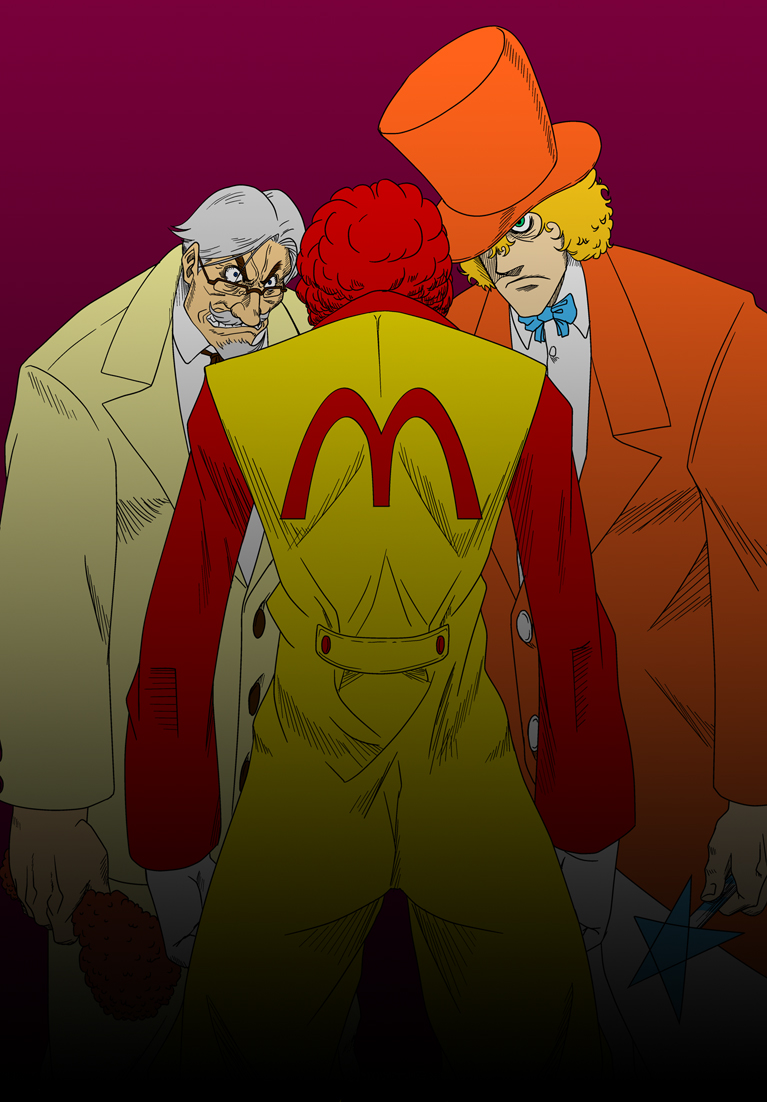 alexander_anderson, alucard_(hellsing), angry, bouzu_oyaji, bow_tie, bowtie, captain_(hellsing), chicken